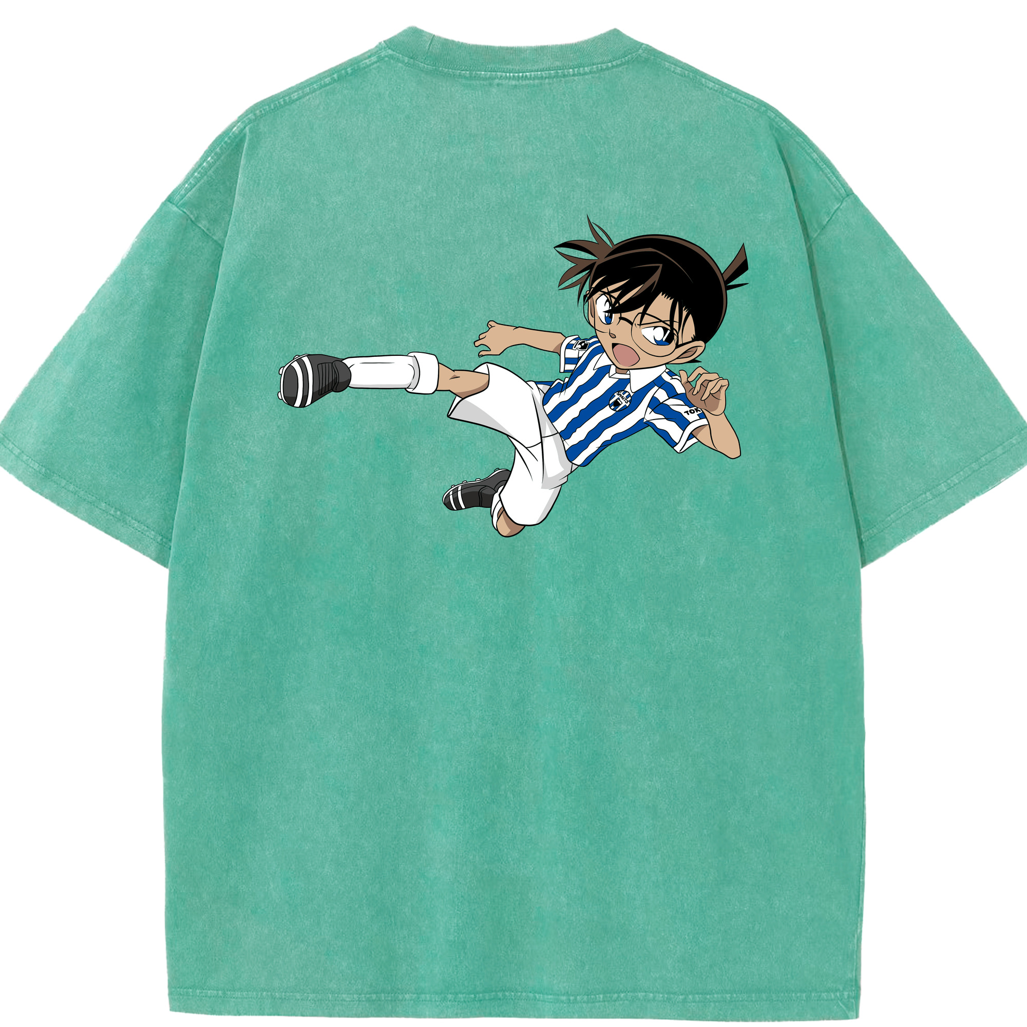 （画像用） 名探偵コナン 江戸川 コナン Detective Conan Conan Edogawa 綿100% ヴィンテージ風 半袖Tシャツ（背面プリント）